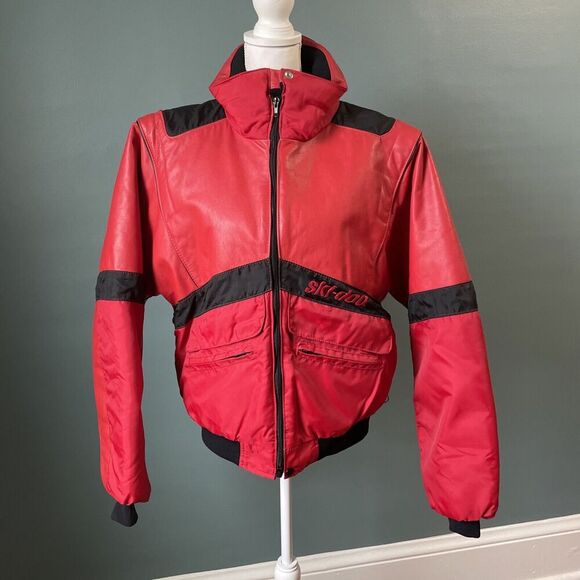 SKI-DOO Vintage Leather Jacket Bombardier Canada Men's Snowmobile Size 42 L/XL - Picture 1 of 9